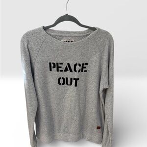 Peace Love World Heather Gray 'Peace Out' Sweater M/L